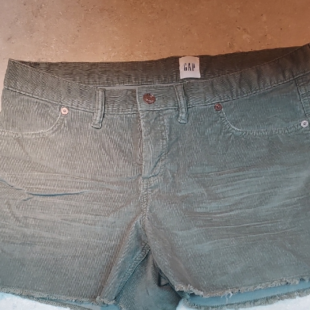 GAP Olive-Green Corduroy Shortie Shorts